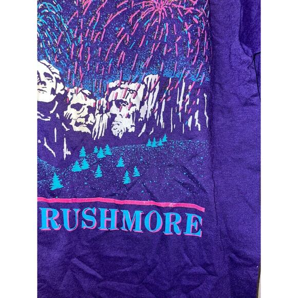 Vintage Mount Rushmore Shirt Firework Purple Graphic Tee 1990s VTG 90s Medium - Picture 5 of 13